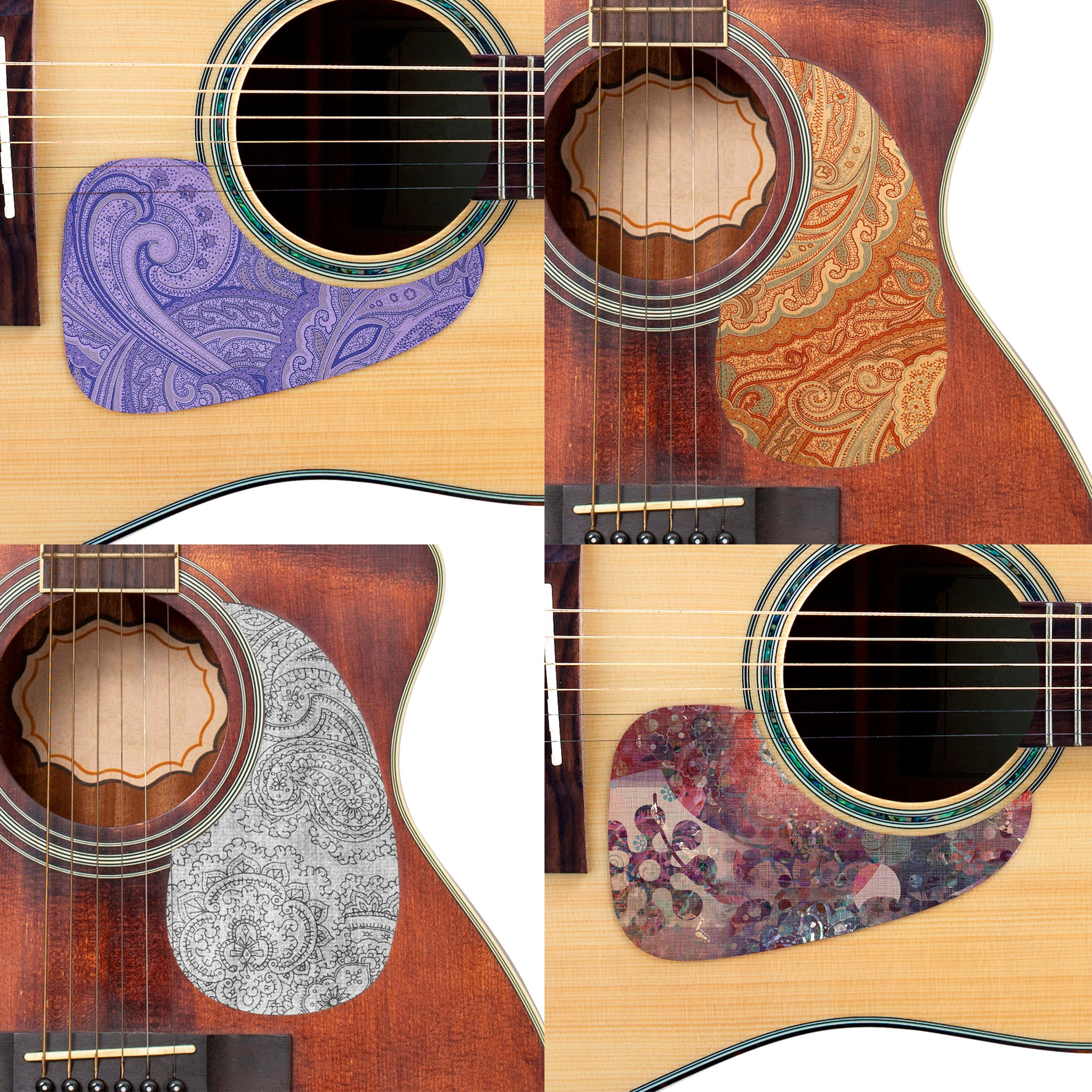 Akoestische Gitaar Slagplaat Ingelegd Met Patroon Versierde Akoestische Gitaar Slagplaat Ingelegd Met Patroon Versierde