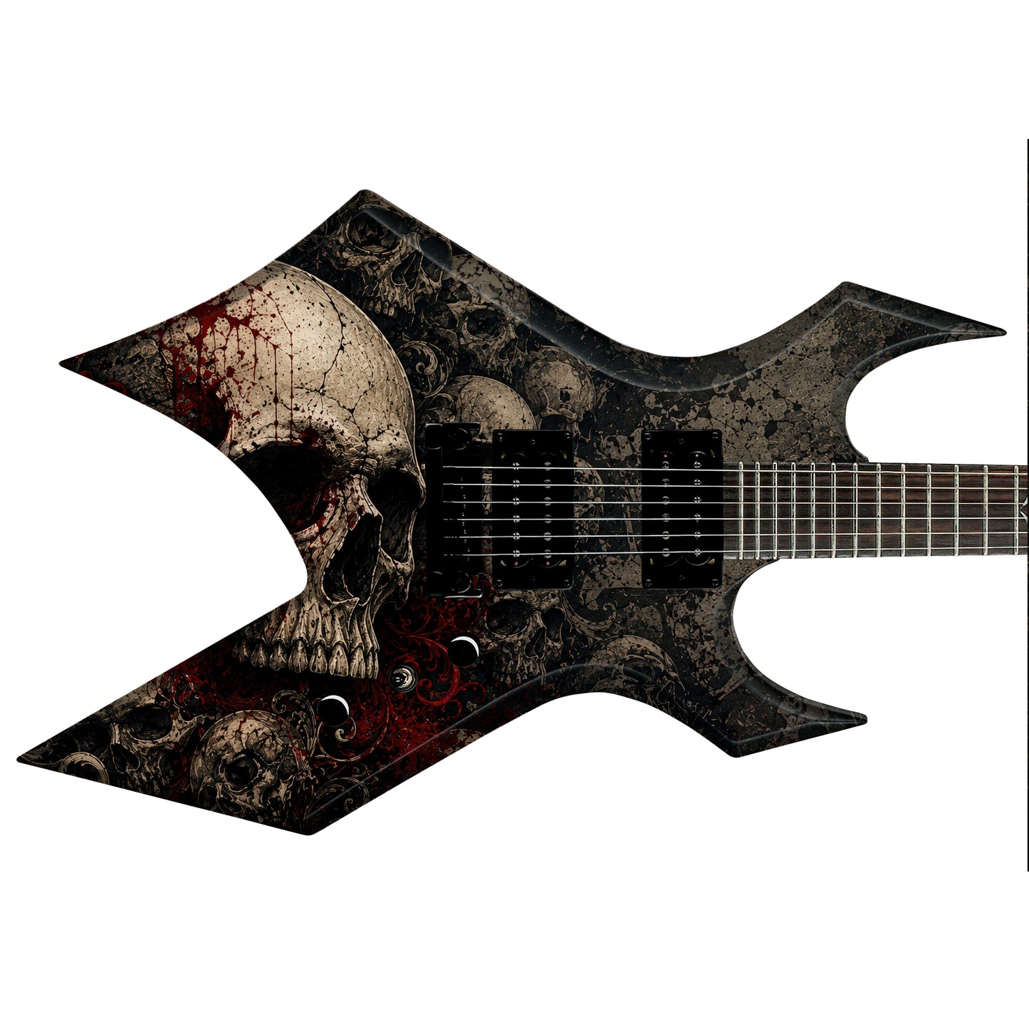 Guitar Skin Wraps The Tattoo Skulls Airlease Vinyl Print for Guitars or Bass