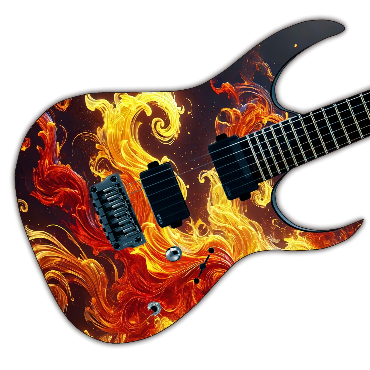Custom Guitar Wrap The Flamewave Airlease Laminated Vinyl Print for Guitars or Bass