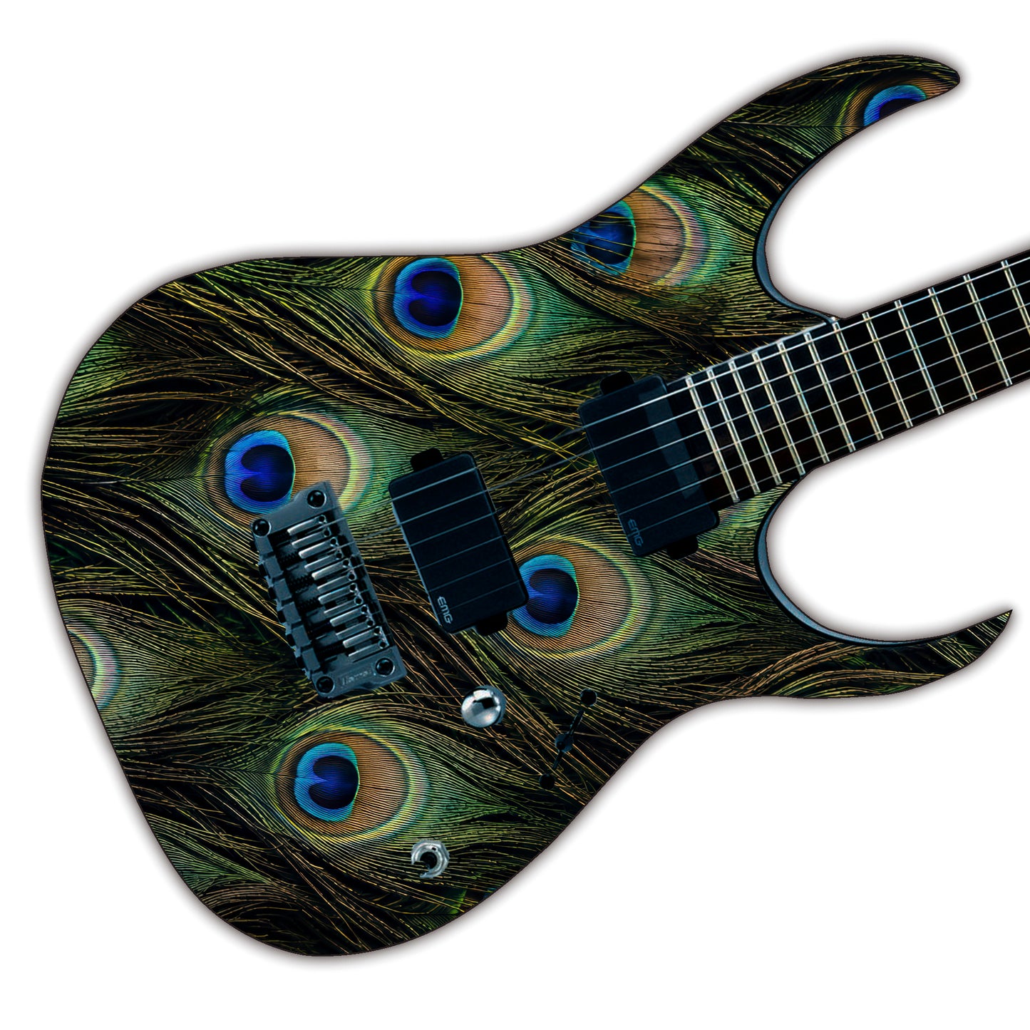 Custom Guitar Wrap The Peacock Airlease Laminated Vinyl Print for Guitars or Bass
