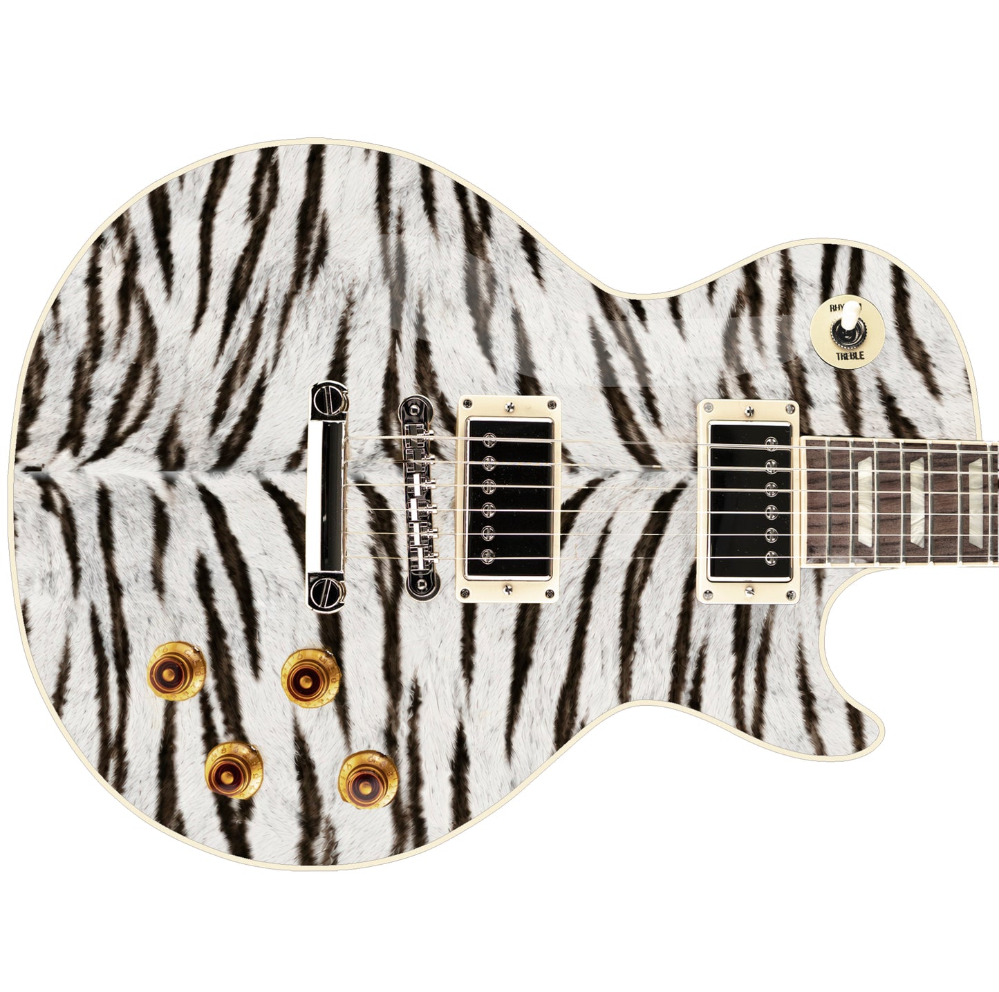 Custom Guitar Wrap The Bengal Tiger 80's Vinyl Print for Guitars or Bass