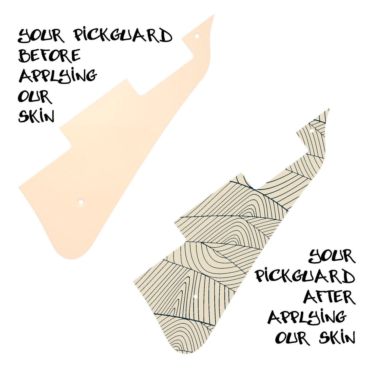 Guitar Custom PickGuard Sticker Skins. Customise your own existing Pickguard, Headstock, Tremolo Cover plate. The Swirls PK12