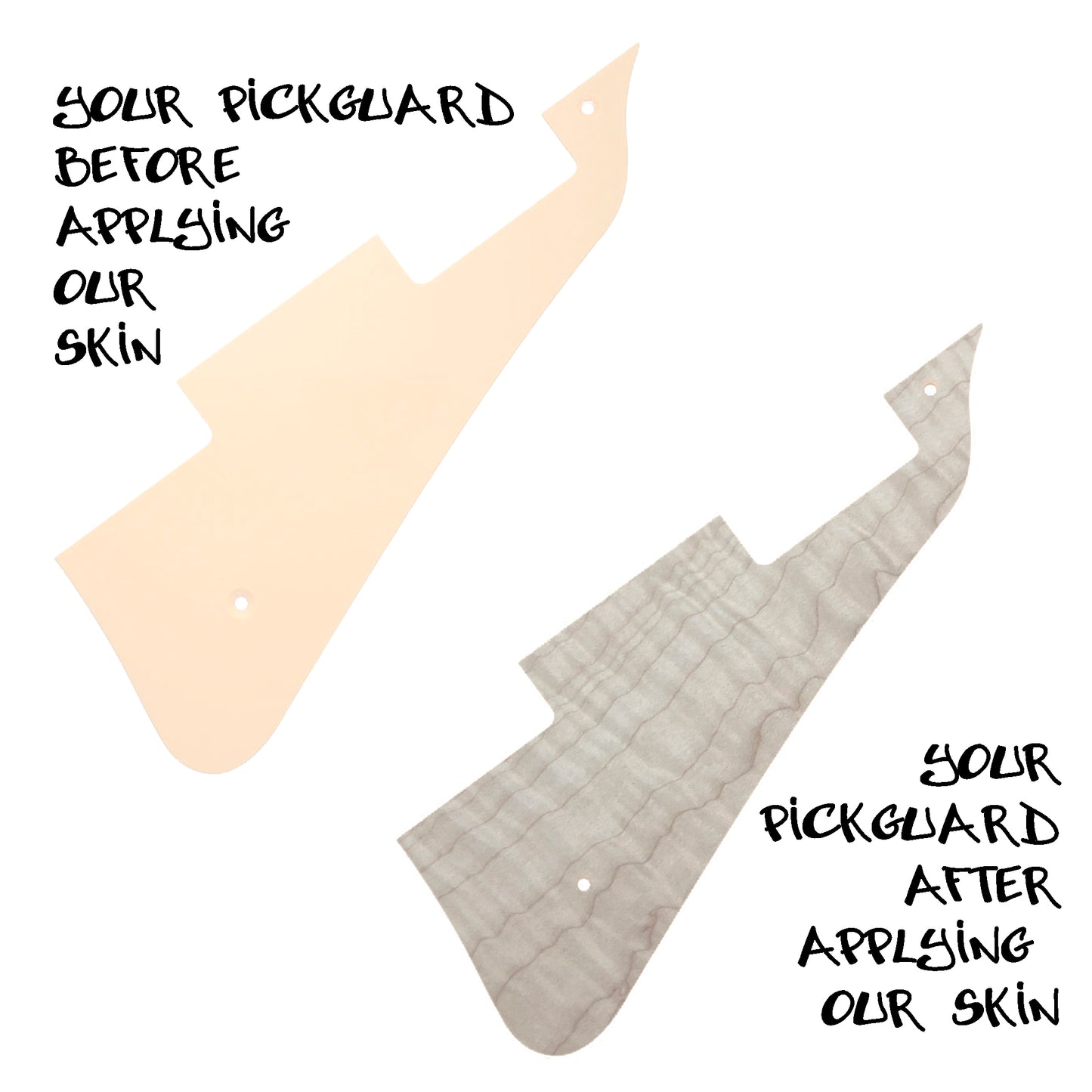 Guitar Custom PickGuard Sticker Skins. Customise your own existing Pickguard, Headstock, Tremolo Cover plate. The Wood Grain PK20