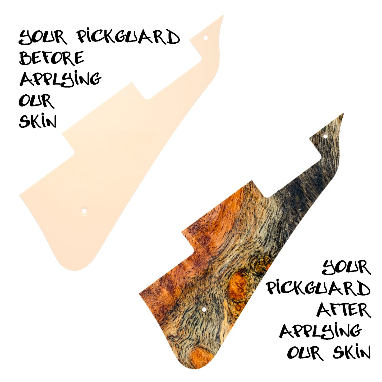Guitar Custom PickGuard Sticker Skins. Customise your own existing Pickguard, Headstock, Tremolo Cover plate. The Wood Grain PK19