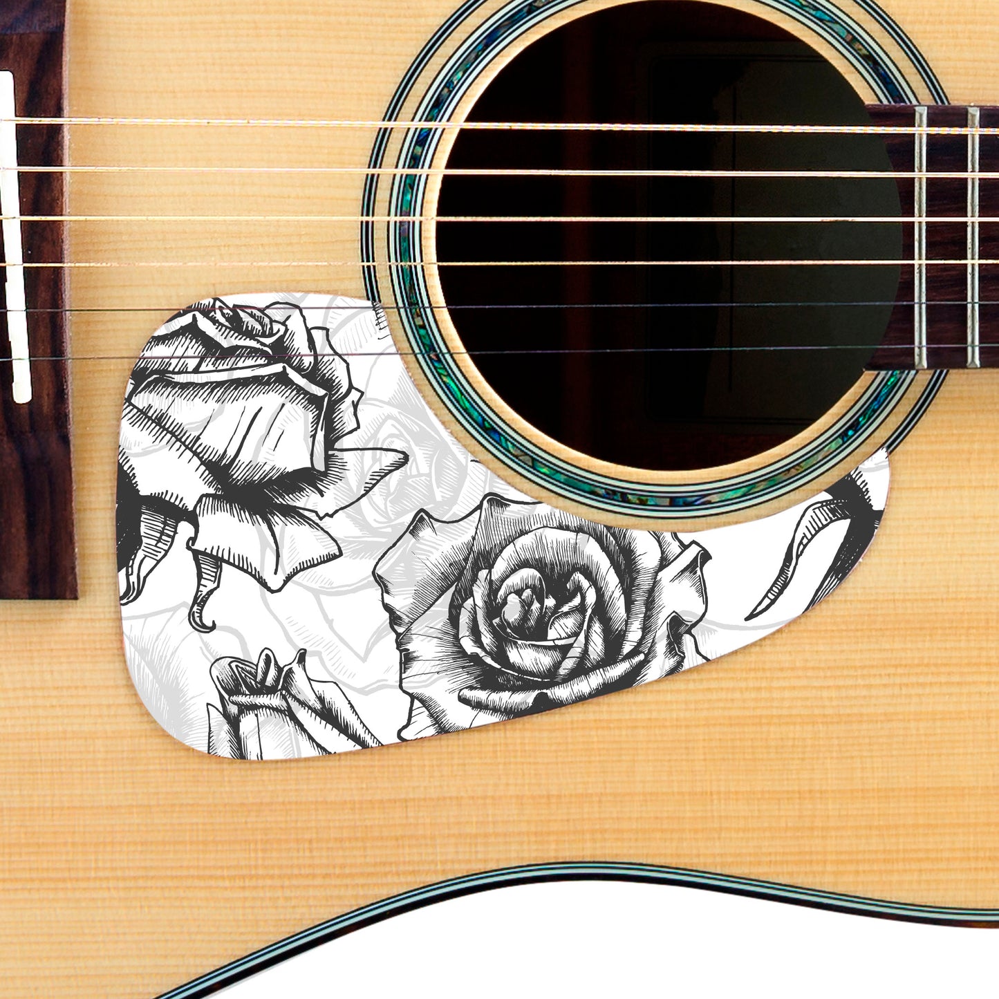 Guitar Custom PickGuard Sticker Skins. Customise your own existing Pickguard, Headstock, Tremolo Cover plate. The Roses PK13