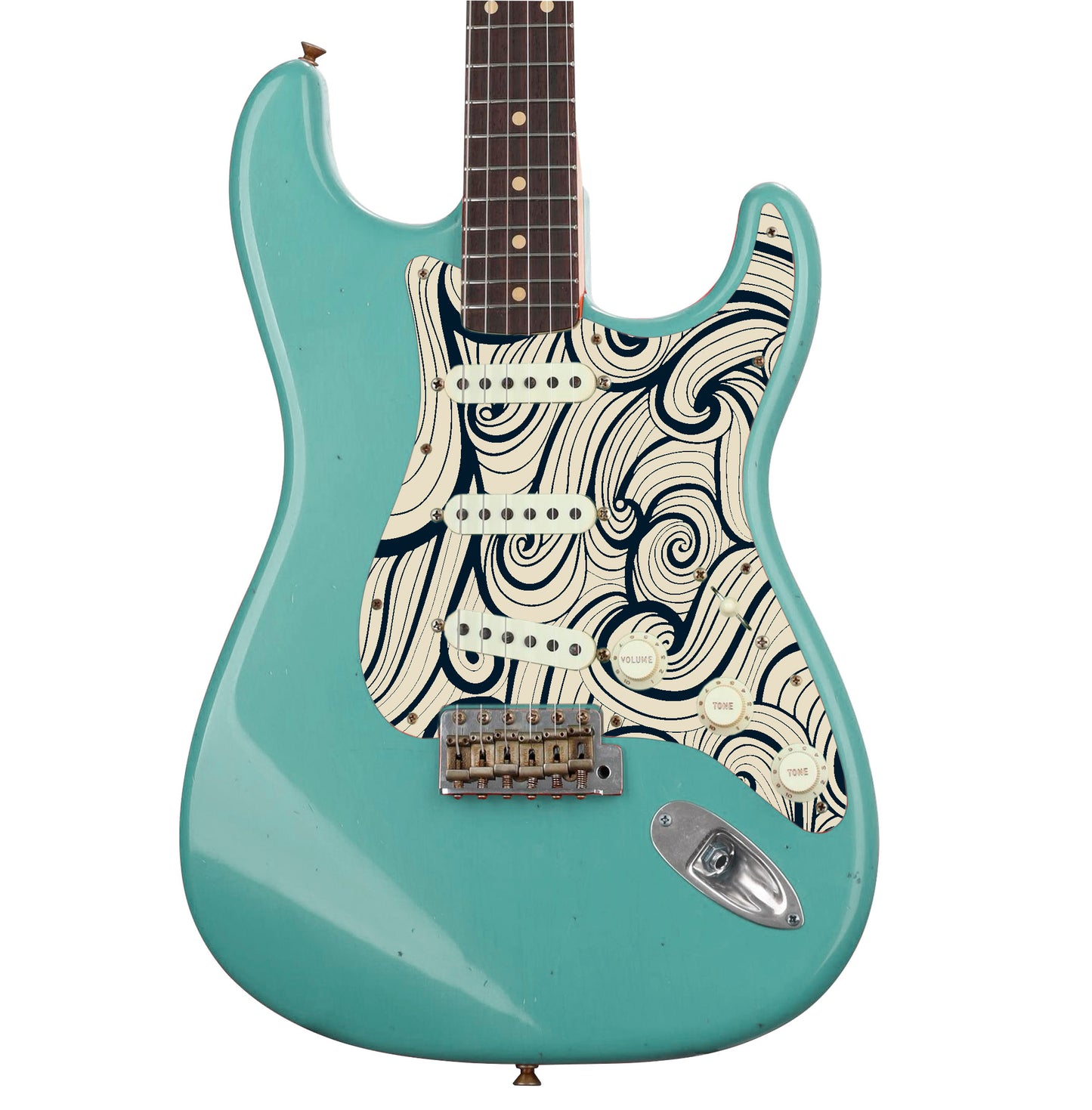 Guitar Custom PickGuard Sticker Skins. Customise your own existing Pickguard, Headstock, Tremolo Cover plate. The Swirls PK11