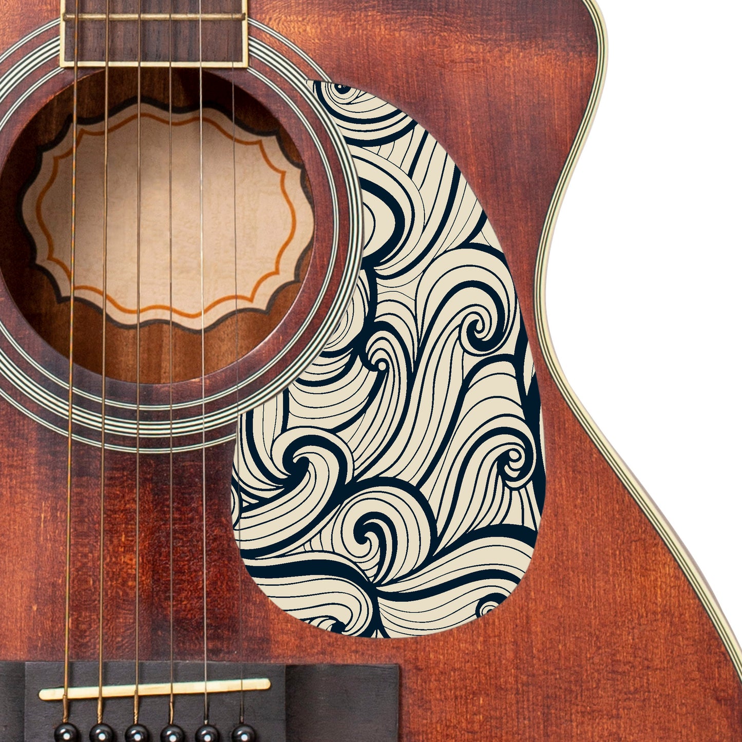 Guitar Custom PickGuard Sticker Skins. Customise your own existing Pickguard, Headstock, Tremolo Cover plate. The Swirls PK11