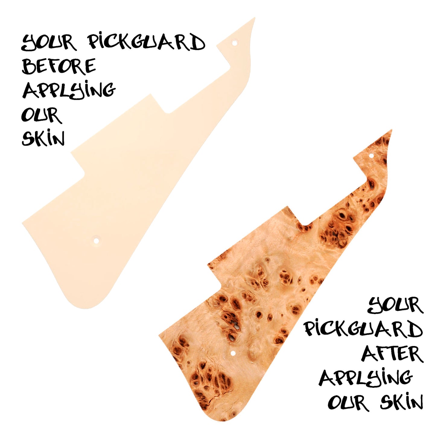 Guitar Custom PickGuard Sticker Skins. Customise your own existing Pickguard, Headstock, Tremolo Cover plate. The Wood Grain PK17