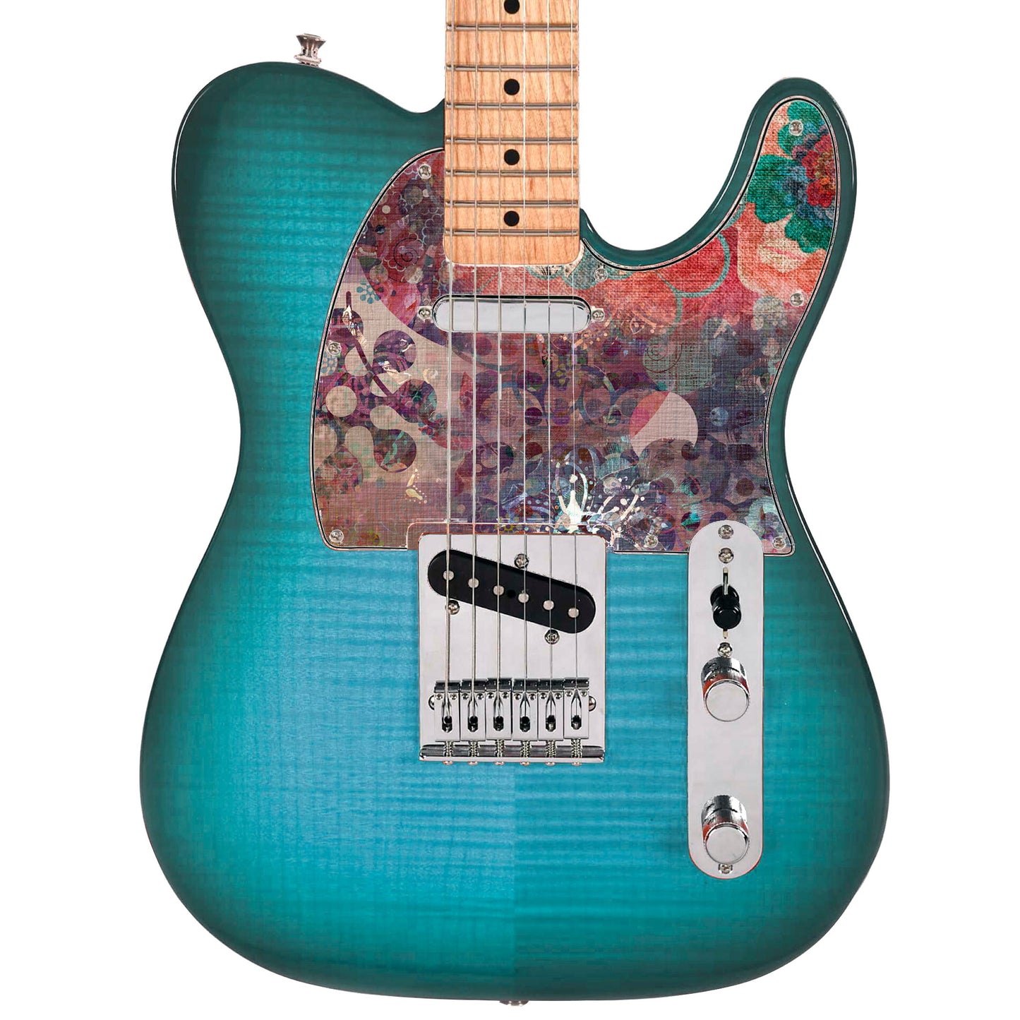 Guitar Custom PickGuard Sticker Skins. Customise your own existing Pickguard, Headstock, Tremolo Cover plate. The Paisleys PK05