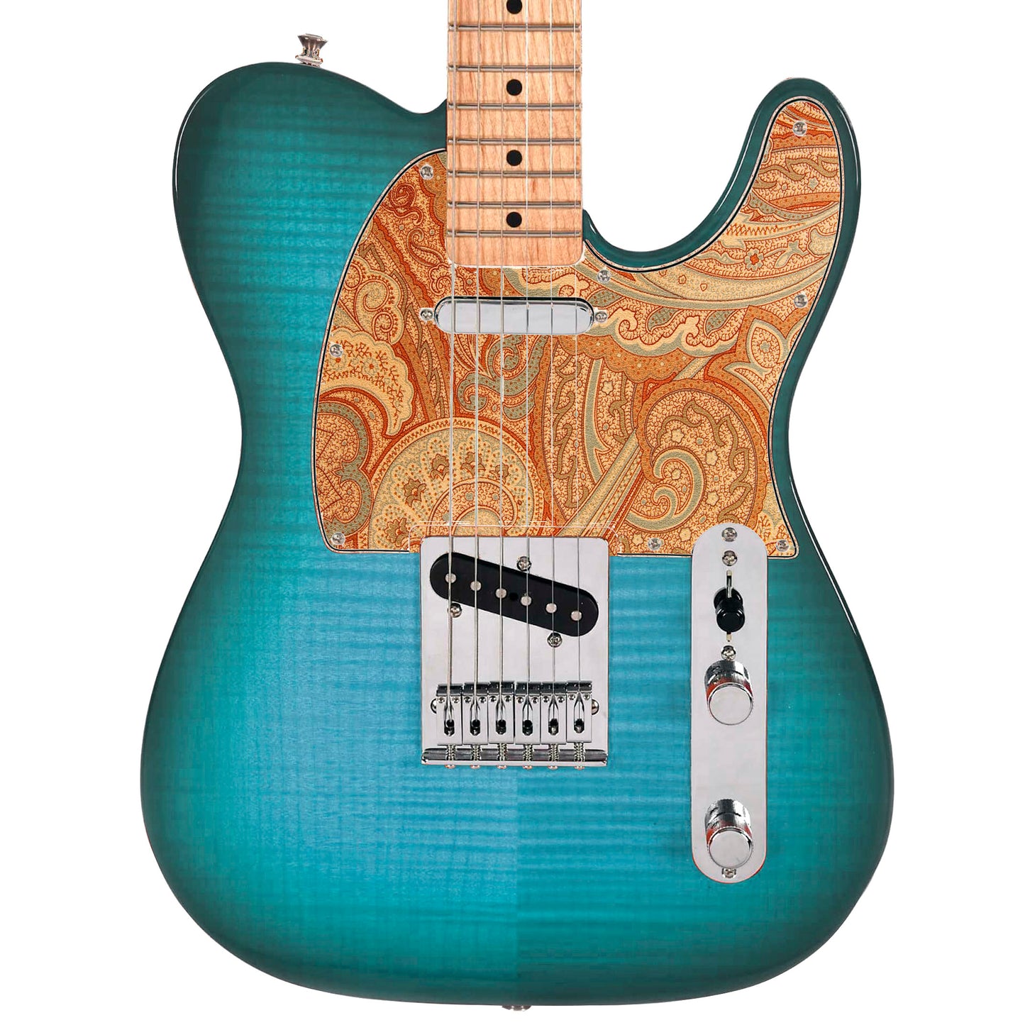 Guitar Custom PickGuard Sticker Skins. Customise your own existing Pickguard, Headstock, Tremolo Cover plate. The Paisleys PK07