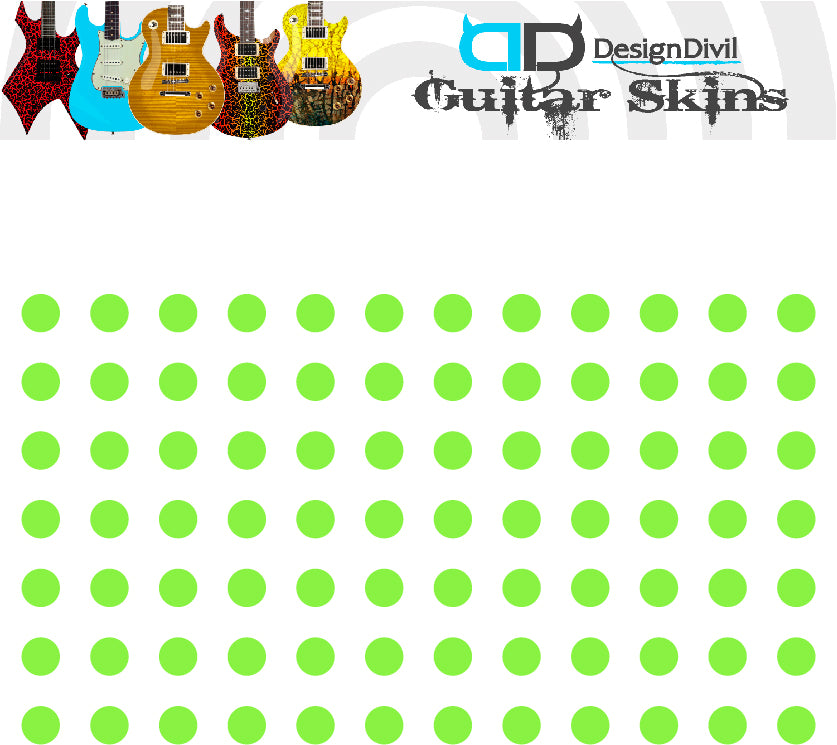 Custom Made Polka Dot Decal Sticker to fit Guitars & Basses. Colour Option Available.