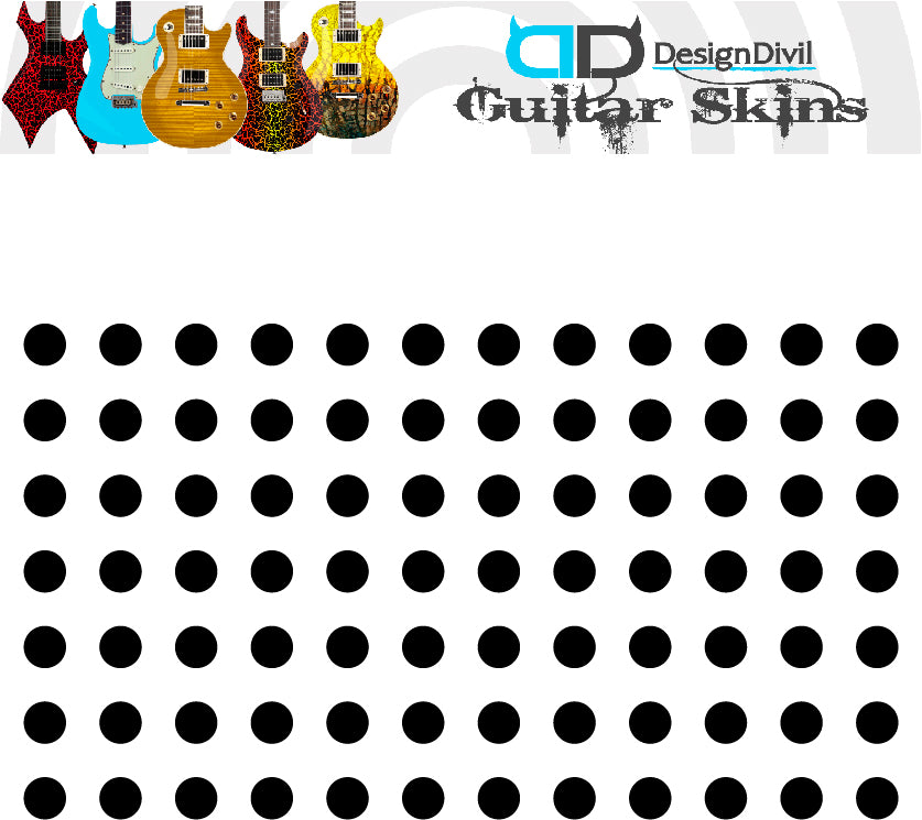 Custom Made Polka Dot Decal Sticker to fit Guitars & Basses. Colour Option Available.