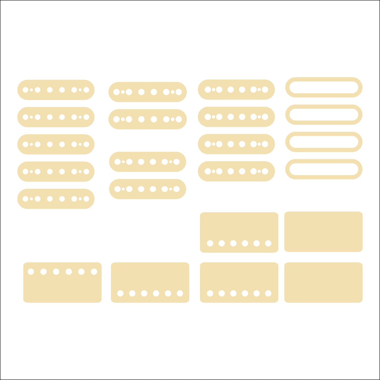 Guitar Pickup Inlay Decal Stickers. 7 different Pick up Sizes. 15 Colour Options.
