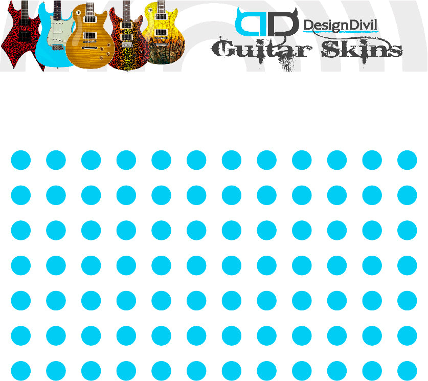 Custom Made Polka Dot Decal Sticker to fit Guitars & Basses. Colour Option Available.