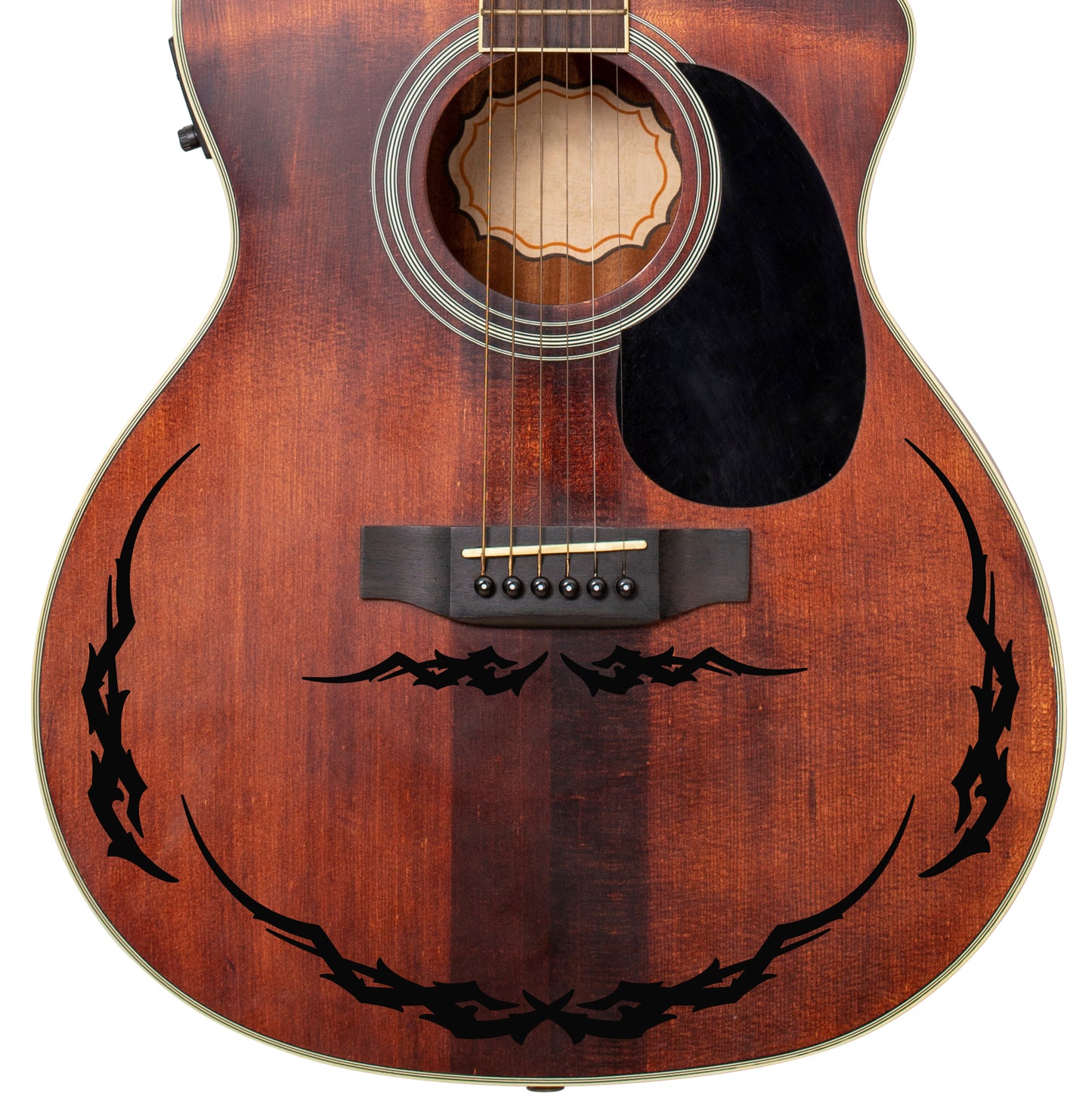 Quality Tribal Edge Guitar Vinyl Matte Decal Sticker. Colour Options Available.