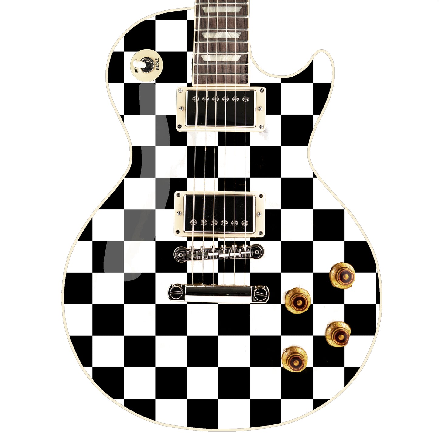 Custom Made Checker Board Squares Decal Stickers to fit Guitars & Basses. 10 Colour Options. 4 x A4 Sheets.