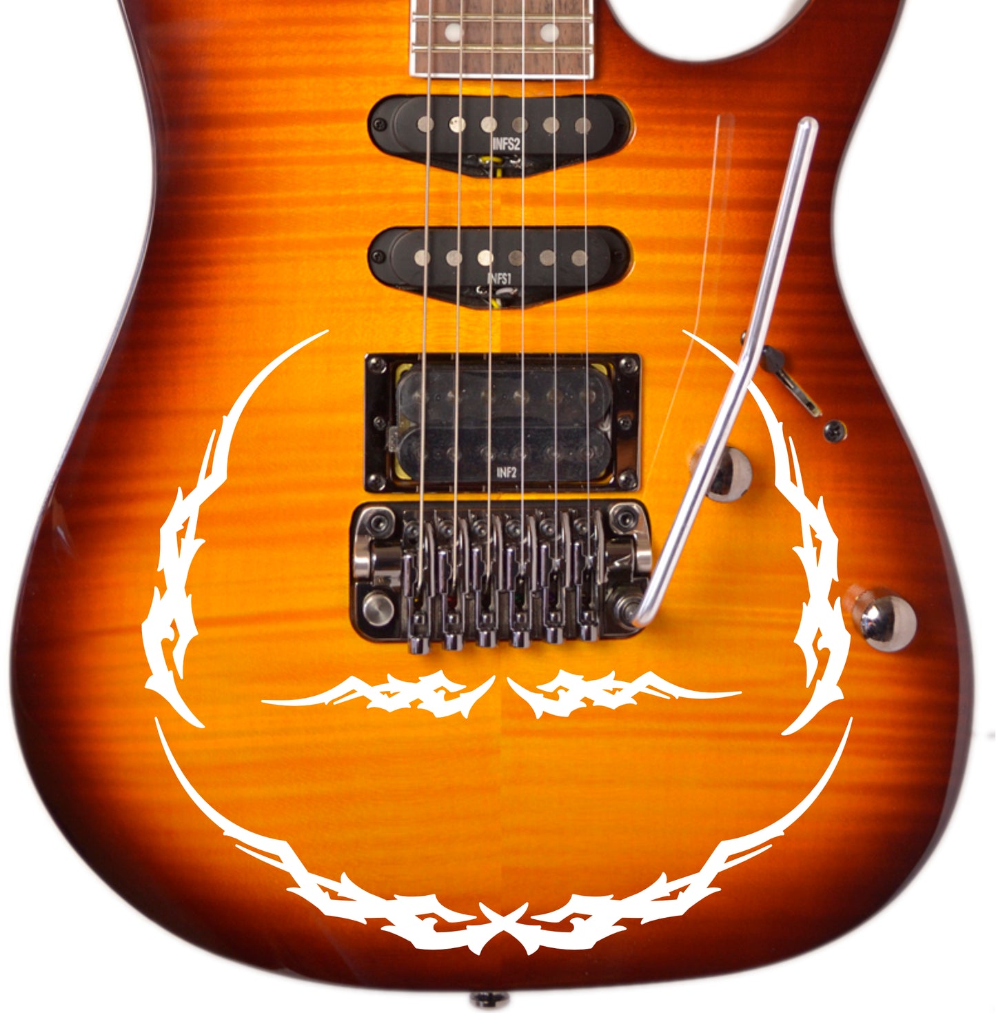 Quality Tribal Edge Guitar Vinyl Matte Decal Sticker. Colour Options Available.