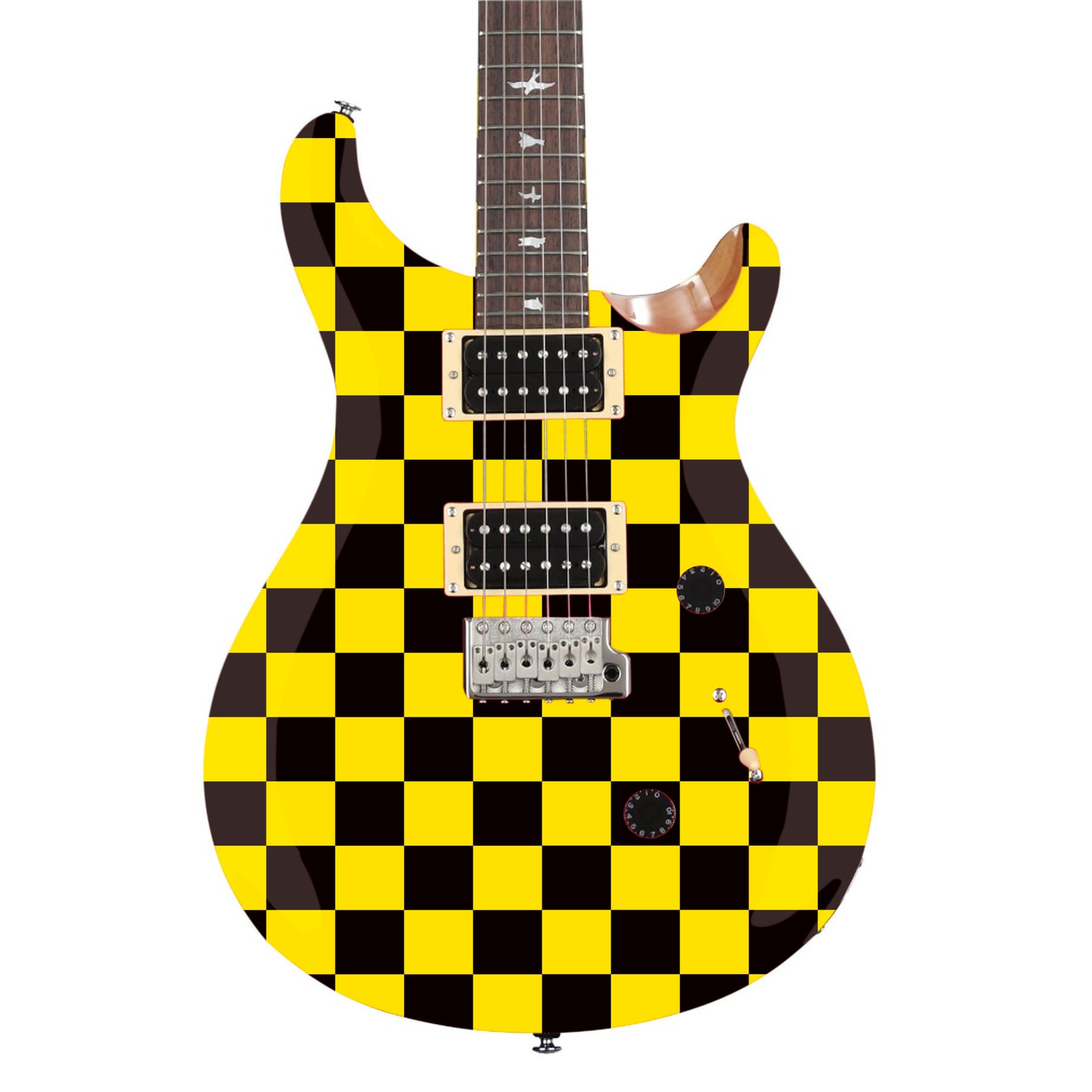 Custom Made Checker Board Squares Decal Stickers to fit Guitars & Basses. 10 Colour Options. 4 x A4 Sheets.