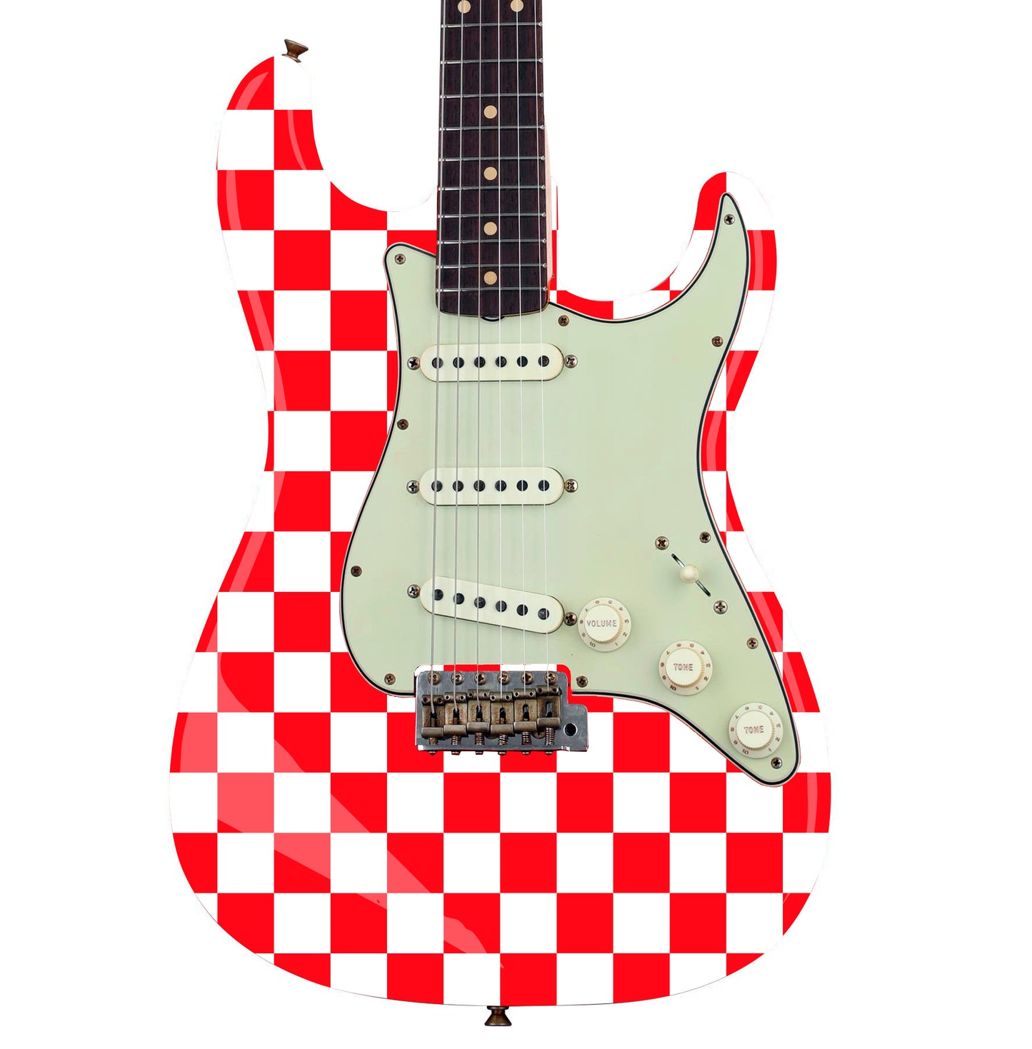 Custom Made Checker Board Squares Decal Stickers to fit Guitars & Basses. 10 Colour Options. 4 x A4 Sheets.