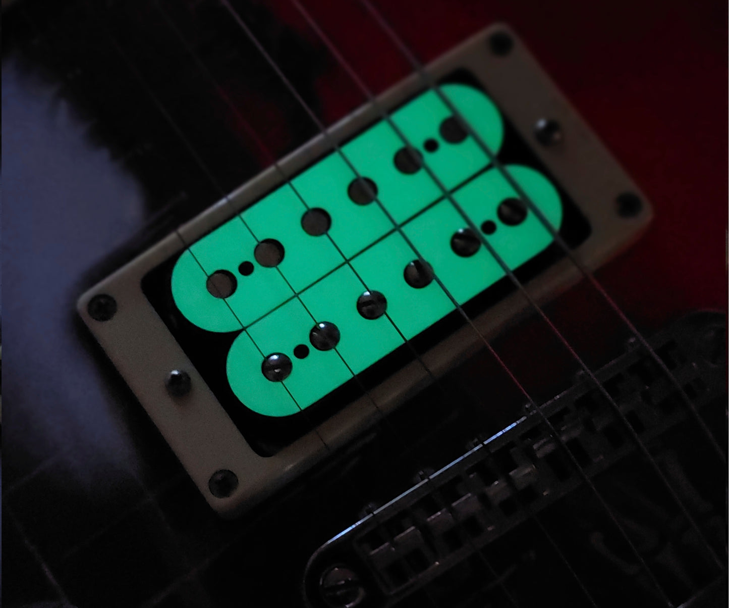 Luminous Guitar Pickup Inlay Decal Stickers. Glow in the Dark Vinyl ,7 Sets.