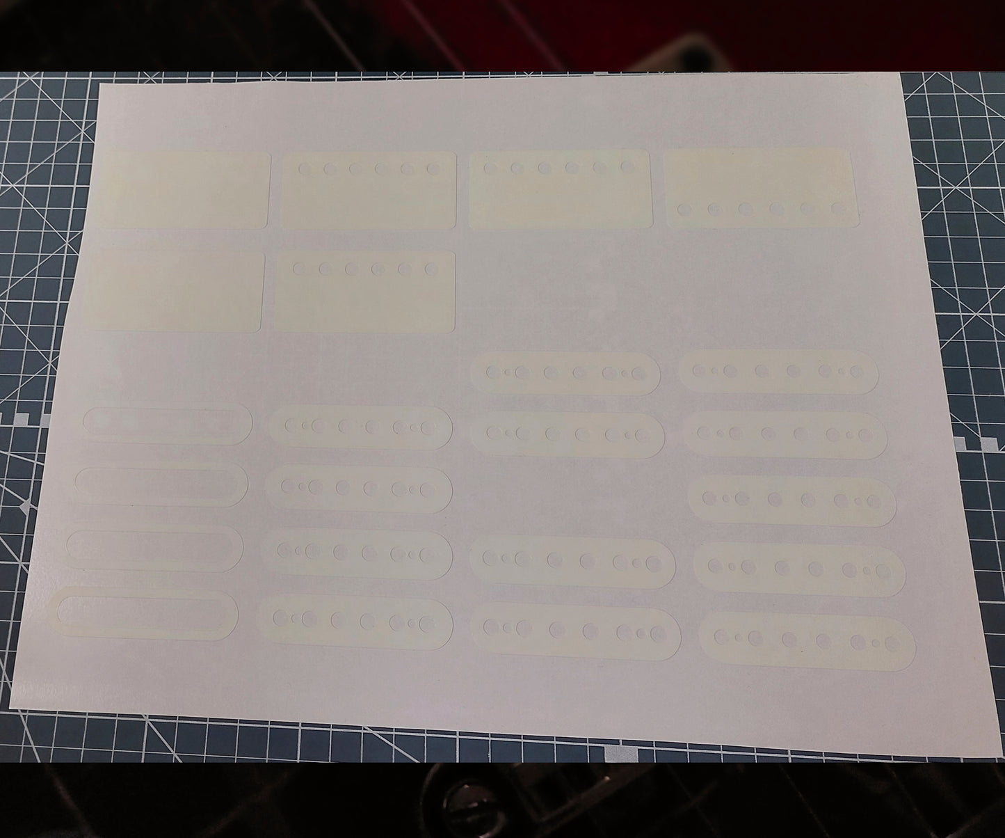 Luminous Guitar Pickup Inlay Decal Stickers. Glow in the Dark Vinyl ,7 Sets.