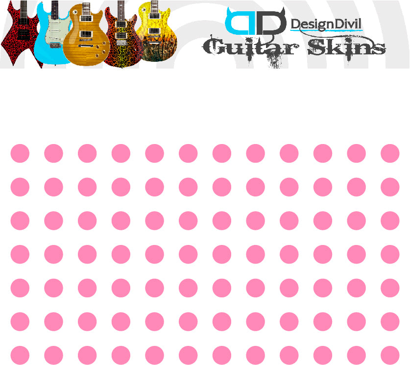 Custom Made Polka Dot Decal Sticker to fit Guitars & Basses. Colour Option Available.