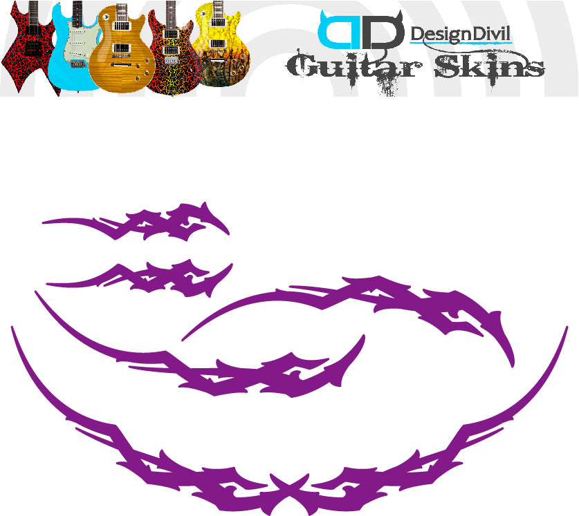 Quality Tribal Edge Guitar Vinyl Matte Decal Sticker. Colour Options Available.