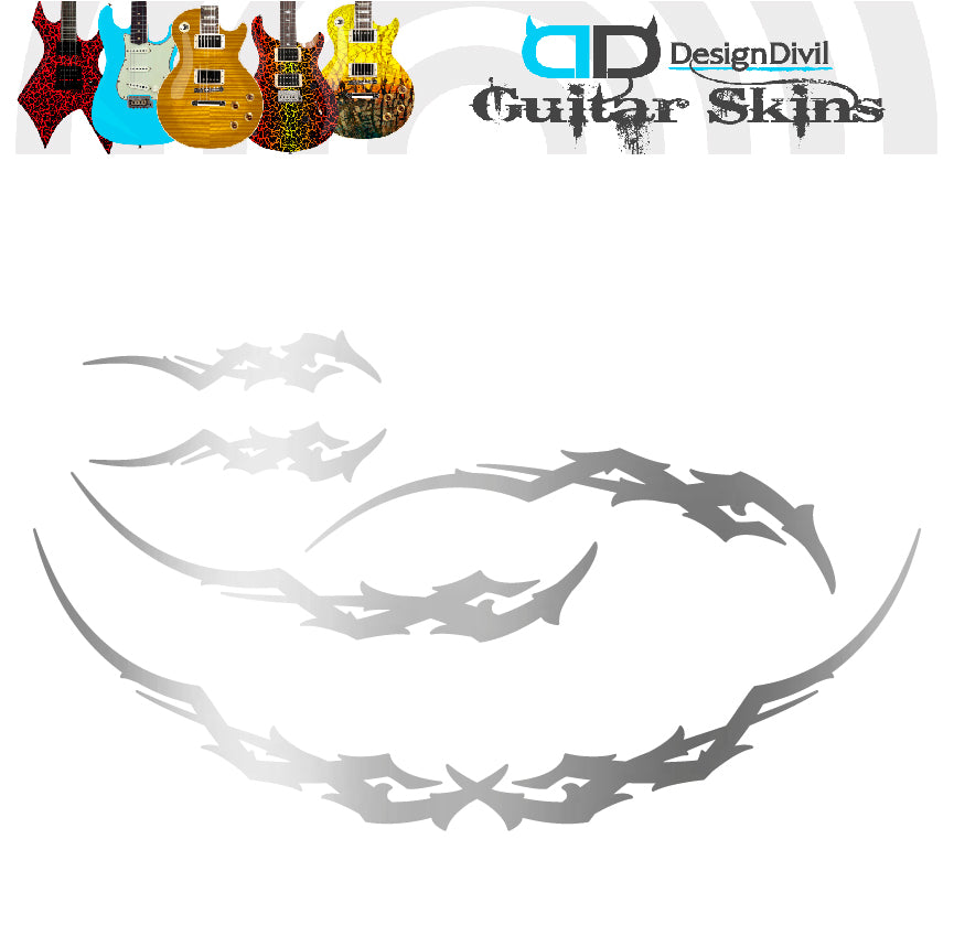 Quality Tribal Edge Guitar Vinyl Matte Decal Sticker. Colour Options Available.