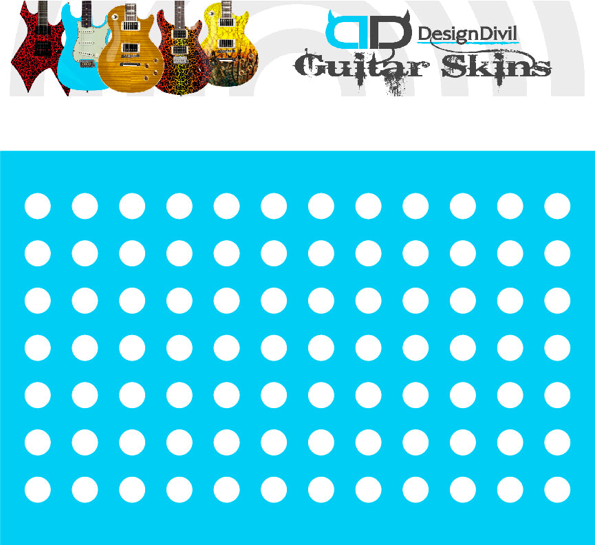 Custom Made Polka Dot Decal Sticker to fit Guitars & Basses. Colour Option Available.