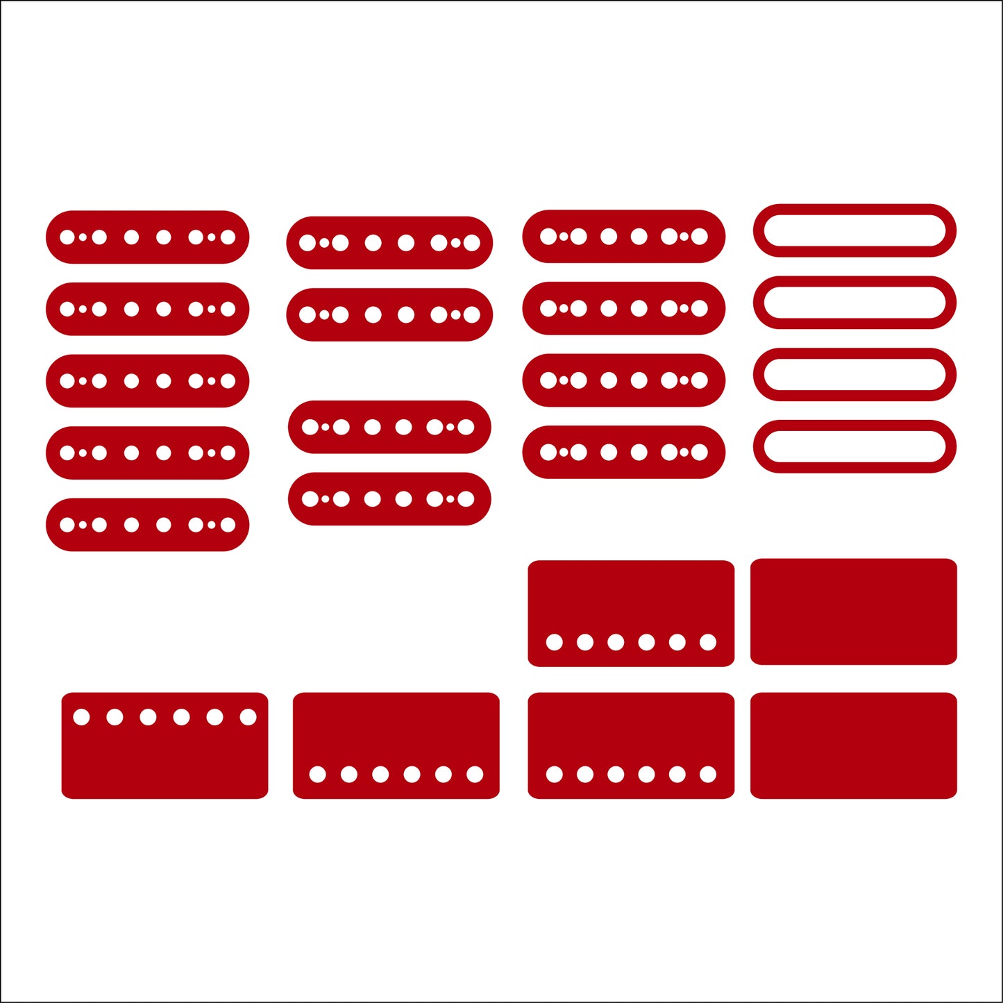 Guitar Pickup Inlay Decal Stickers. 7 different Pick up Sizes. 15 Colour Options.