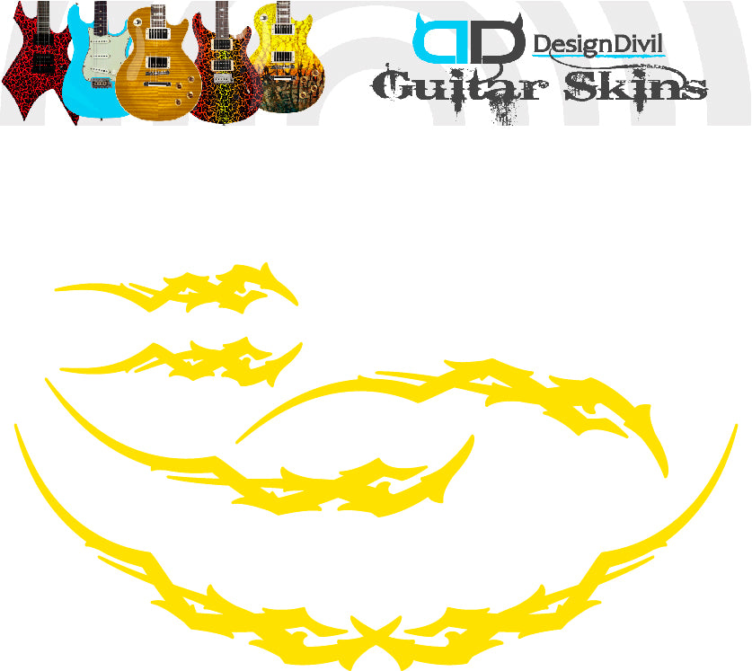 Quality Tribal Edge Guitar Vinyl Matte Decal Sticker. Colour Options Available.