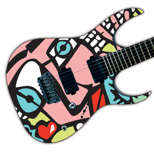 Custom Guitar Skin Wrap Laminated Air Lease Print Decal Vinyl. Abstract Art. GS02