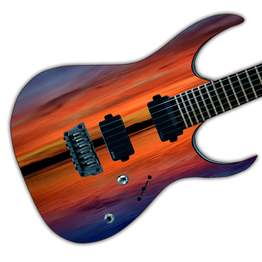 DesignDivil Custom Guitar Skin Vinyl Wrap Laminated Air Lease Printed Decal. The Sunset GS05