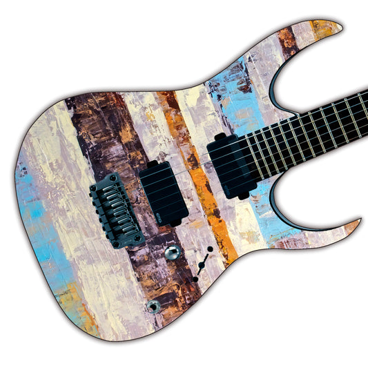 DesignDivil Custom Guitar Skin Vinyl Wrap Laminated Air Lease Print Decal. Ocean Stripes GS08