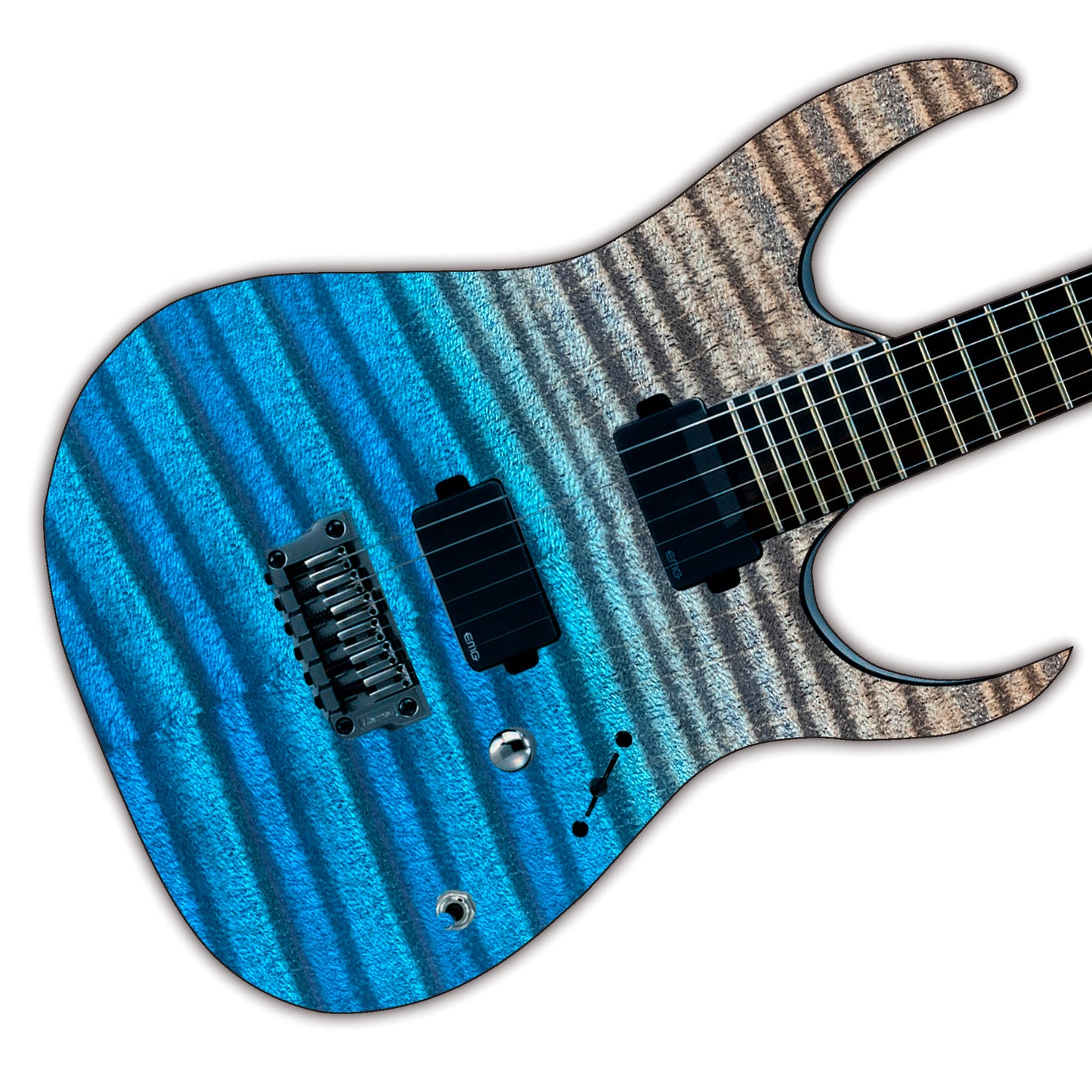 Modern Guitar Skin Vinyl Wrap Decal Sticker Flamed Maple Blue Ocean GS101