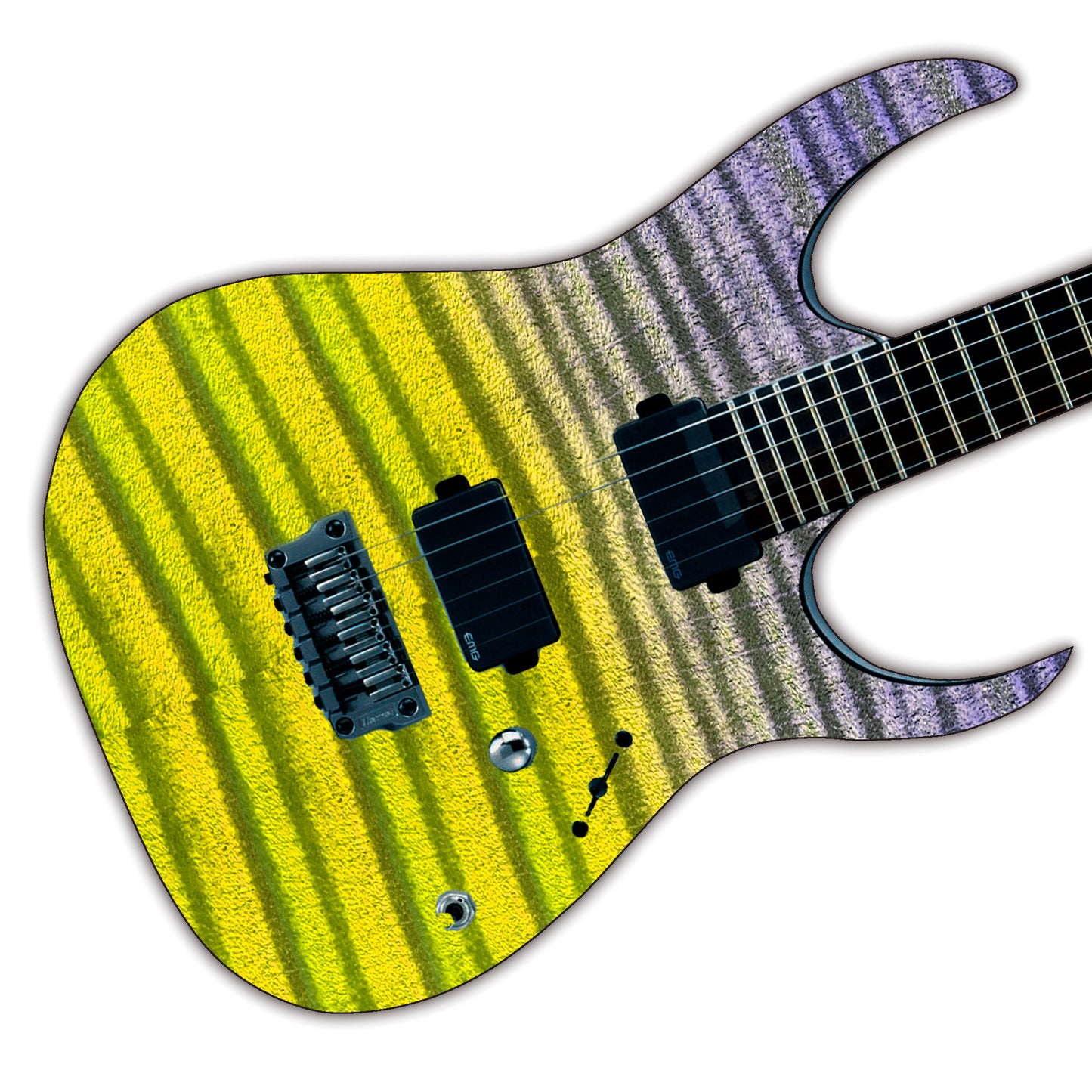 Modern Guitar Skin Vinyl Wrap Decal Sticker Flamed Maple Yellow Fade GS102