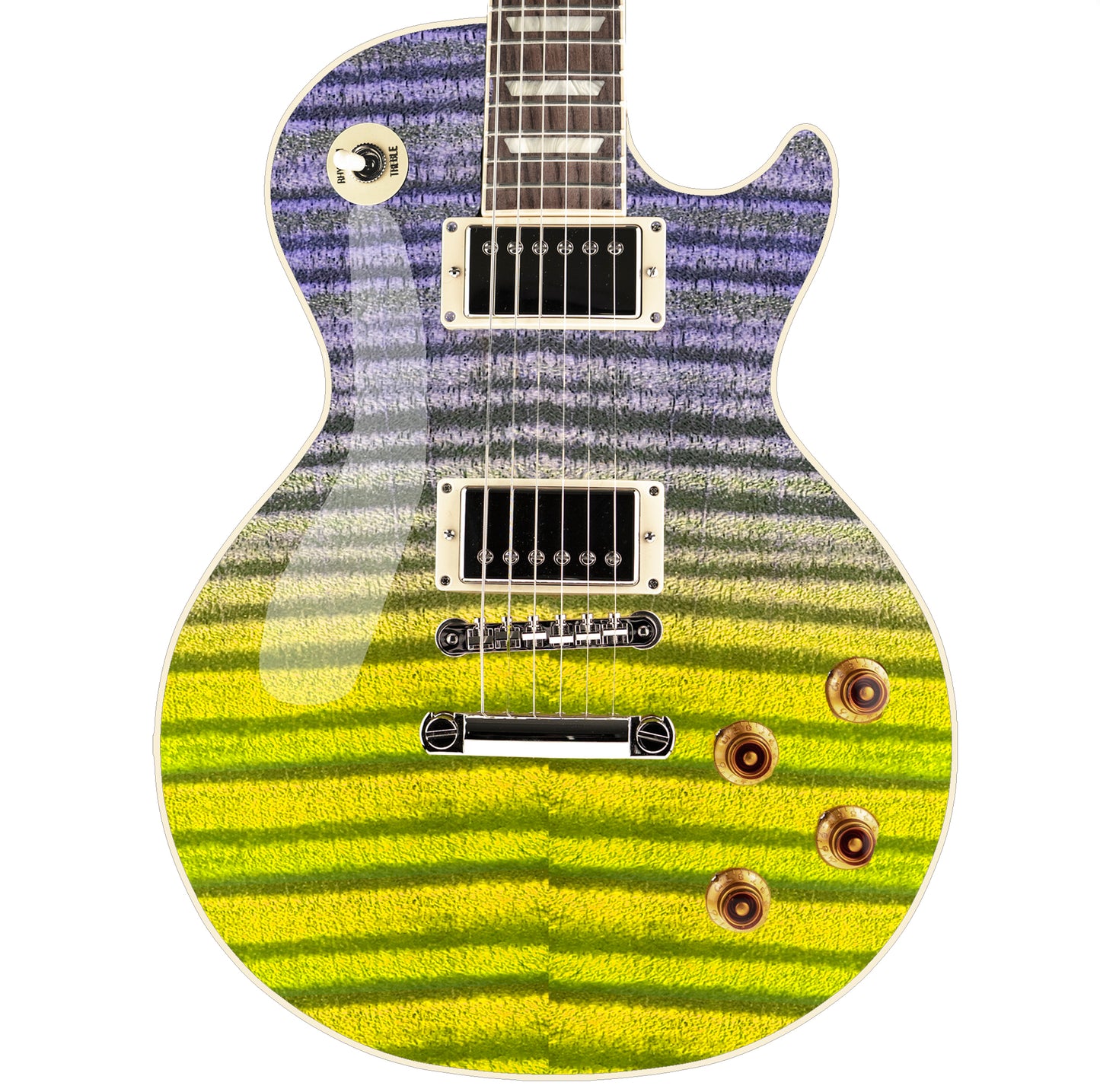 Modern Guitar Skin Vinyl Wrap Decal Sticker Flamed Maple Yellow Fade GS102