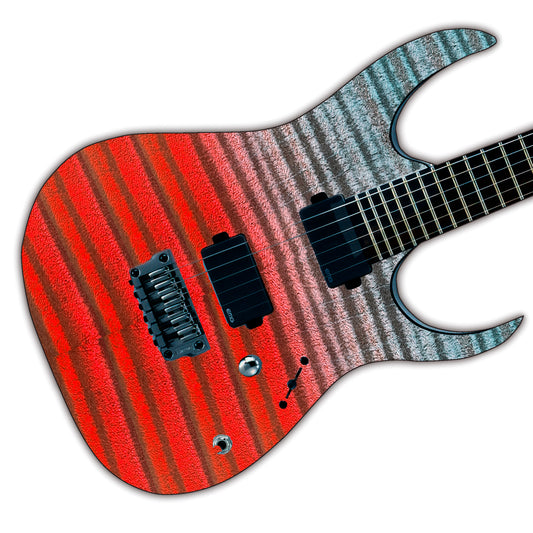 Modern Guitar Skin Vinyl Wrap Decal Sticker Flamed Maple Red Fade GS104