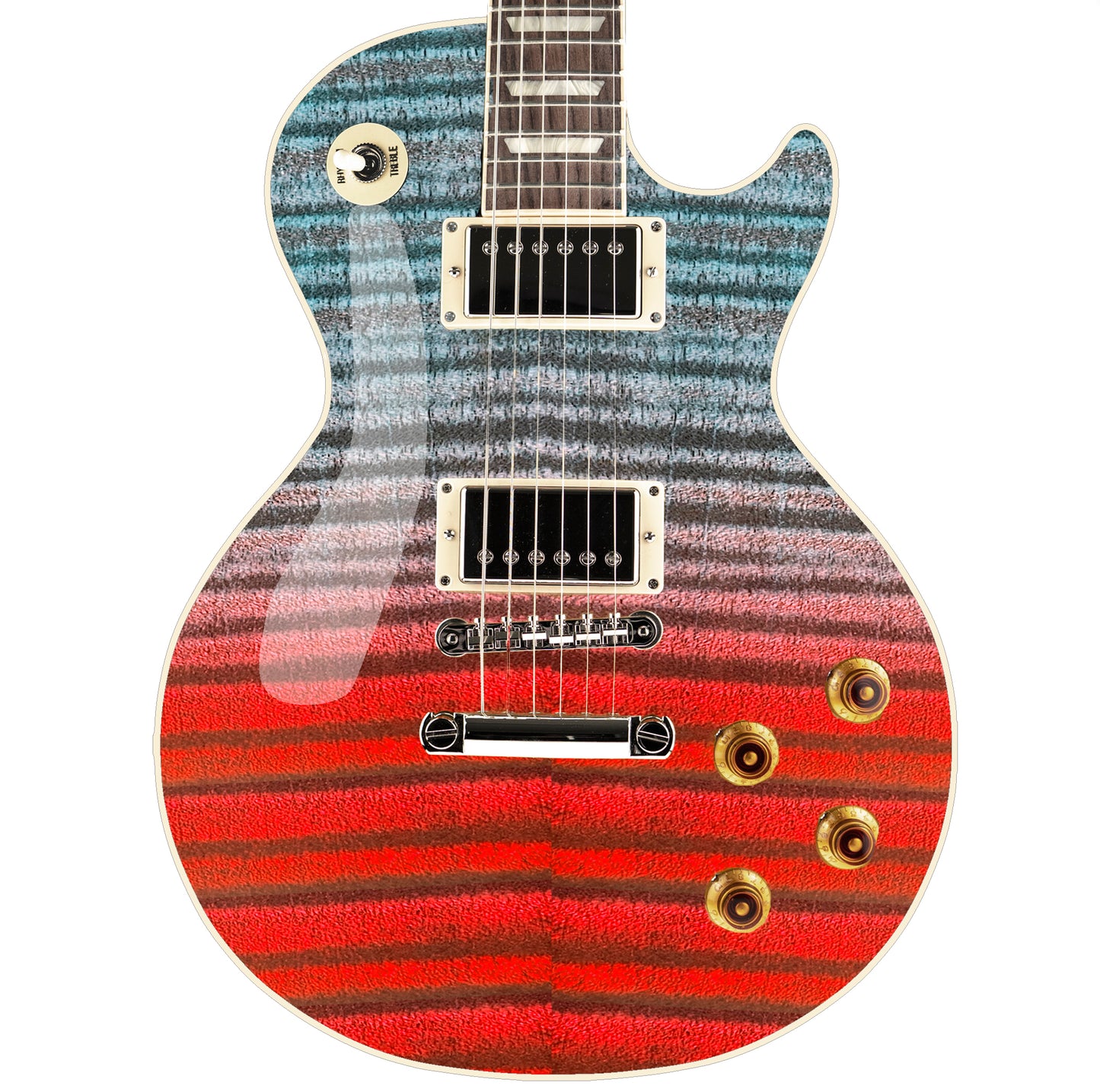 Modern Guitar Skin Vinyl Wrap Decal Sticker Flamed Maple Red Fade GS104