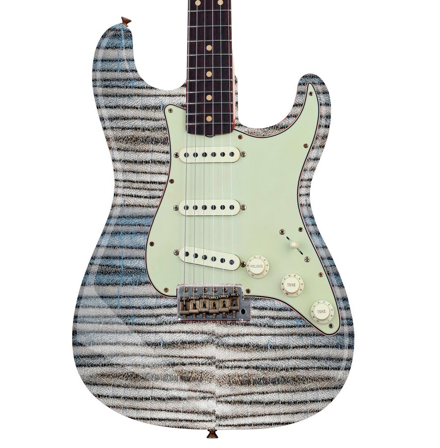 Modern Guitar Skin Vinyl Wrap Decal Sticker Flamed Zebra Maple Natural GS107