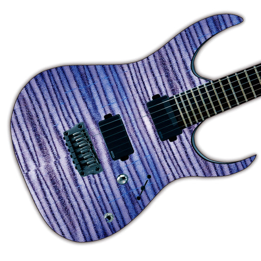 Modern Guitar Skin Vinyl Wrap Decal Sticker Flamed Maple Purple Zebra GS108