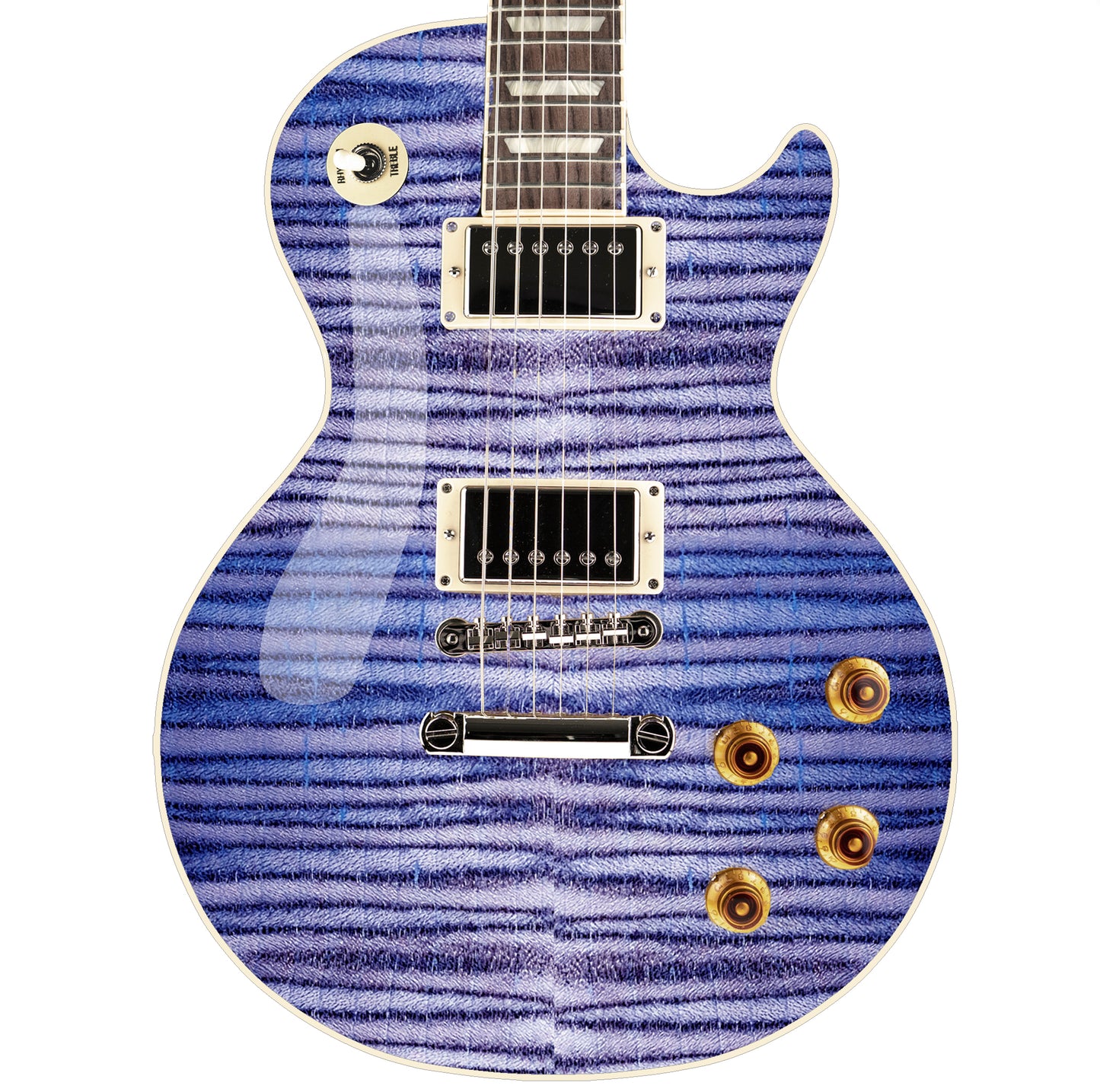 Modern Guitar Skin Vinyl Wrap Decal Sticker Flamed Maple Purple Zebra GS108
