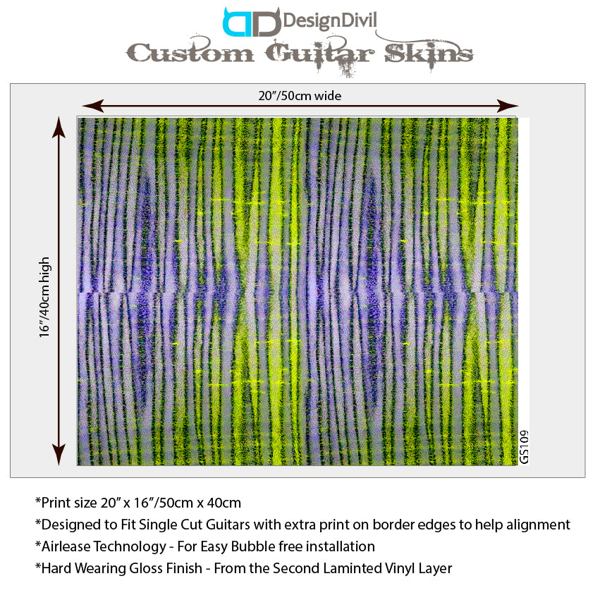 Modern Guitar Skin Vinyl Wrap Decal Sticker Flamed Maple The Slime Zebra GS109