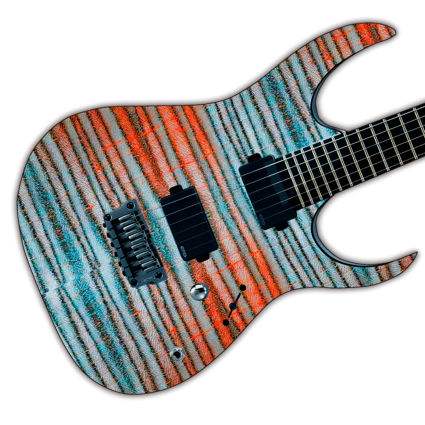 Modern Guitar Skin Vinyl Wrap Decal Sticker Flamed Maple Citrus Zebra GS111