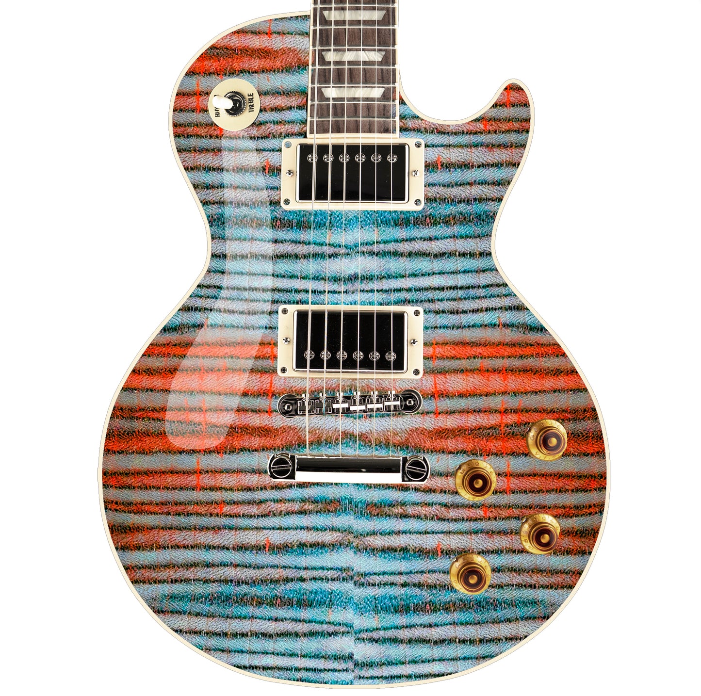 Modern Guitar Skin Vinyl Wrap Decal Sticker Flamed Maple Citrus Zebra GS111