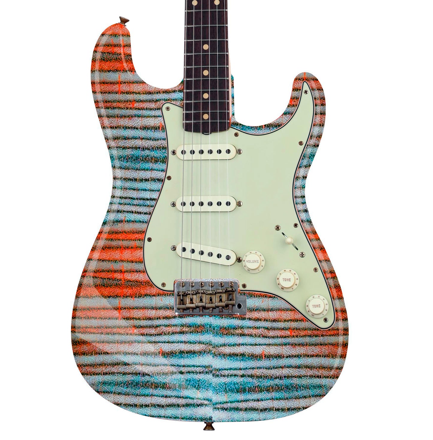 Modern Guitar Skin Vinyl Wrap Decal Sticker Flamed Maple Citrus Zebra GS111