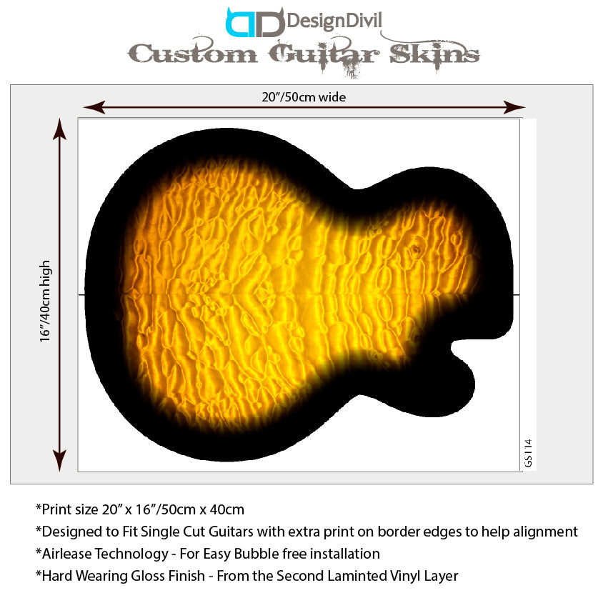 LP Type Guitar Skin Vinyl Wrap Decal Sticker Quilted Maple Yellow Burst GS114