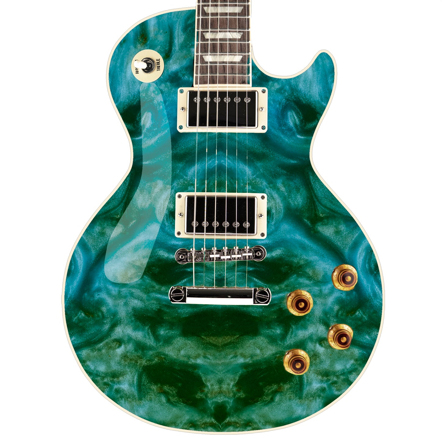 Guitar/Bass Skin Axe Wrap Re Skin Vinyl Wrap Decal Sticker Green Galaxy GS118