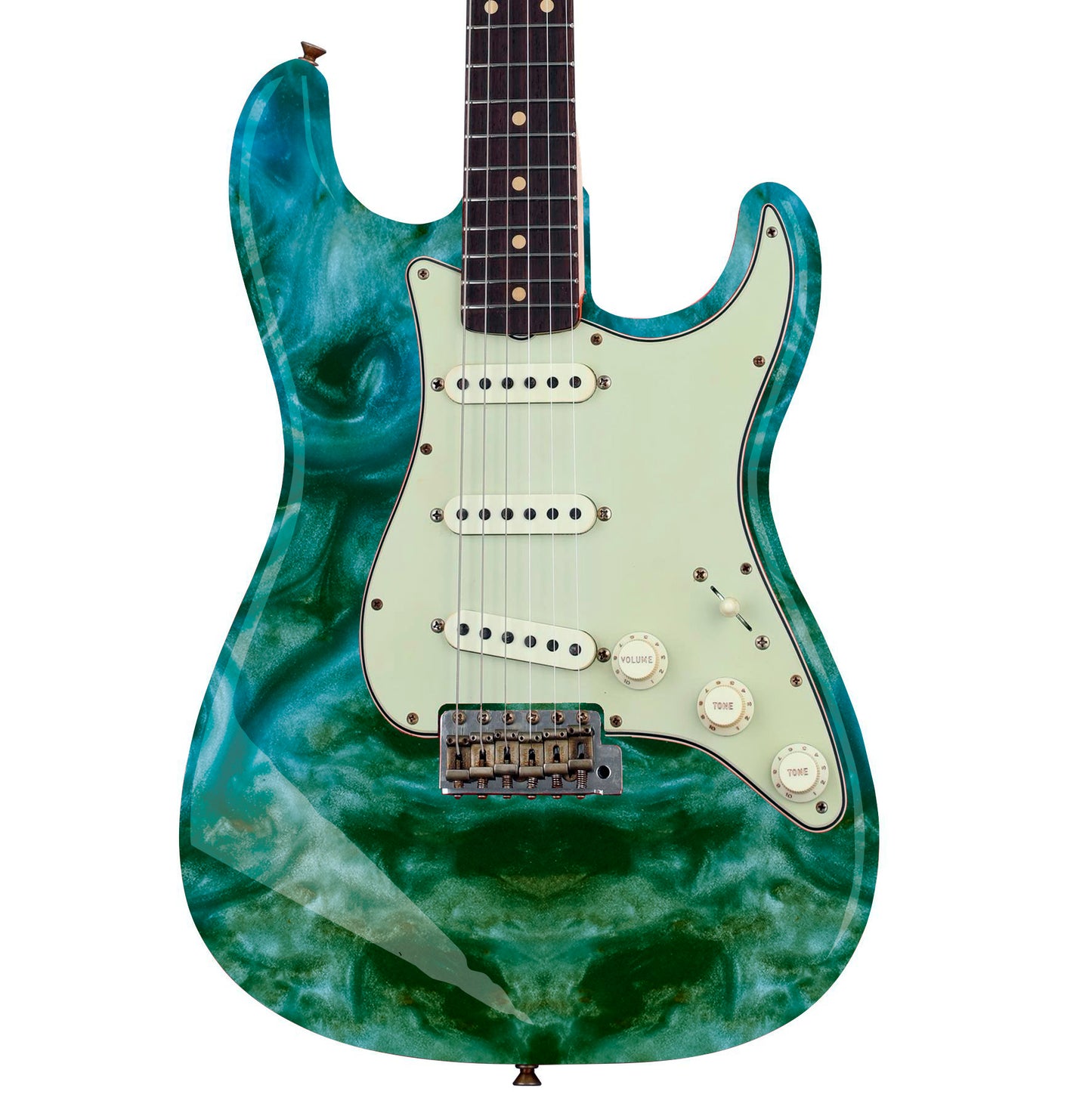 Guitar/Bass Skin Axe Wrap Re Skin Vinyl Wrap Decal Sticker Green Galaxy GS118