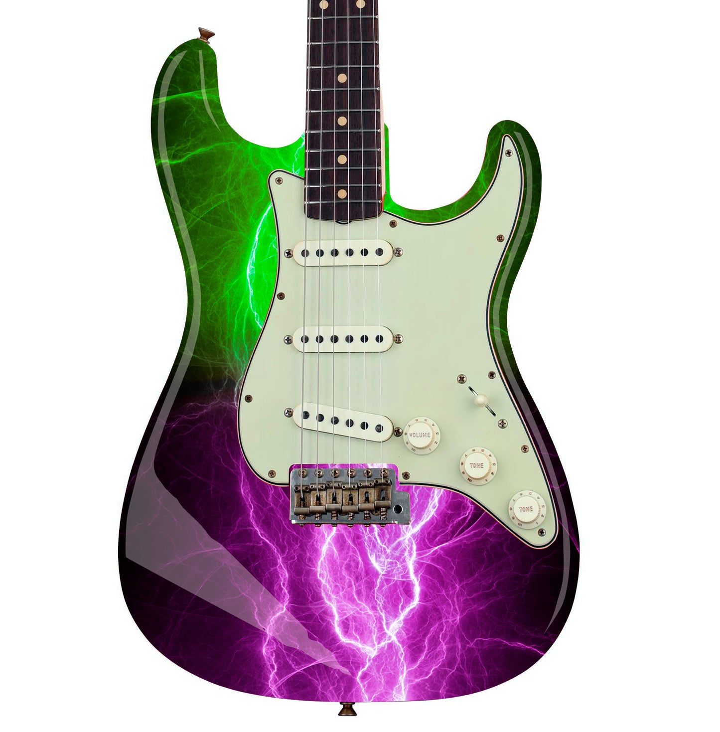 Guitar/Bass Skin Axe Wrap Re Skin Vinyl Decal Sticker Neon Lightning GS122